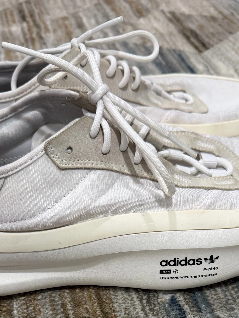 adidas Men's Low-Top Lace-Up Sneakers in White and Light Gray
